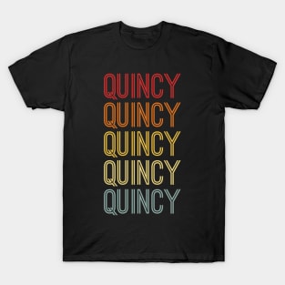 Quincy Name Vintage Retro Pattern T-Shirt